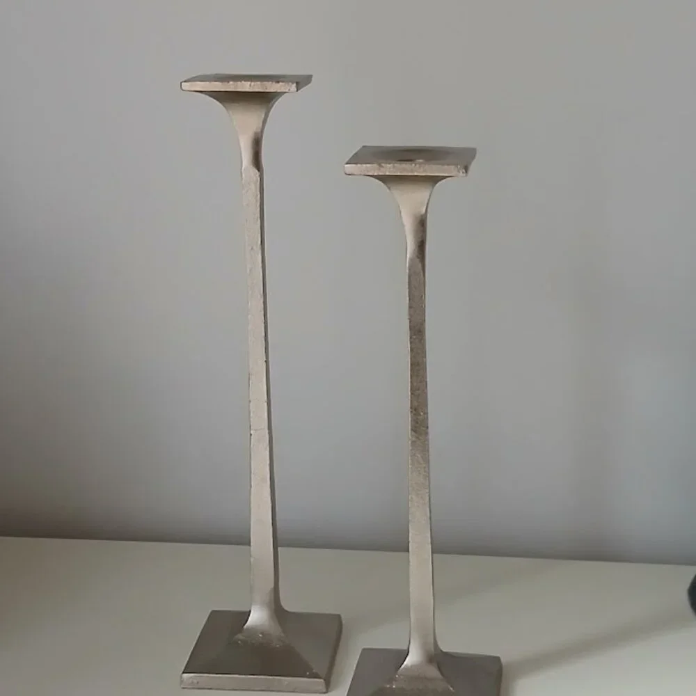 Donna Karan Burnished Metal Candle Holders (2) LENOX - NEW